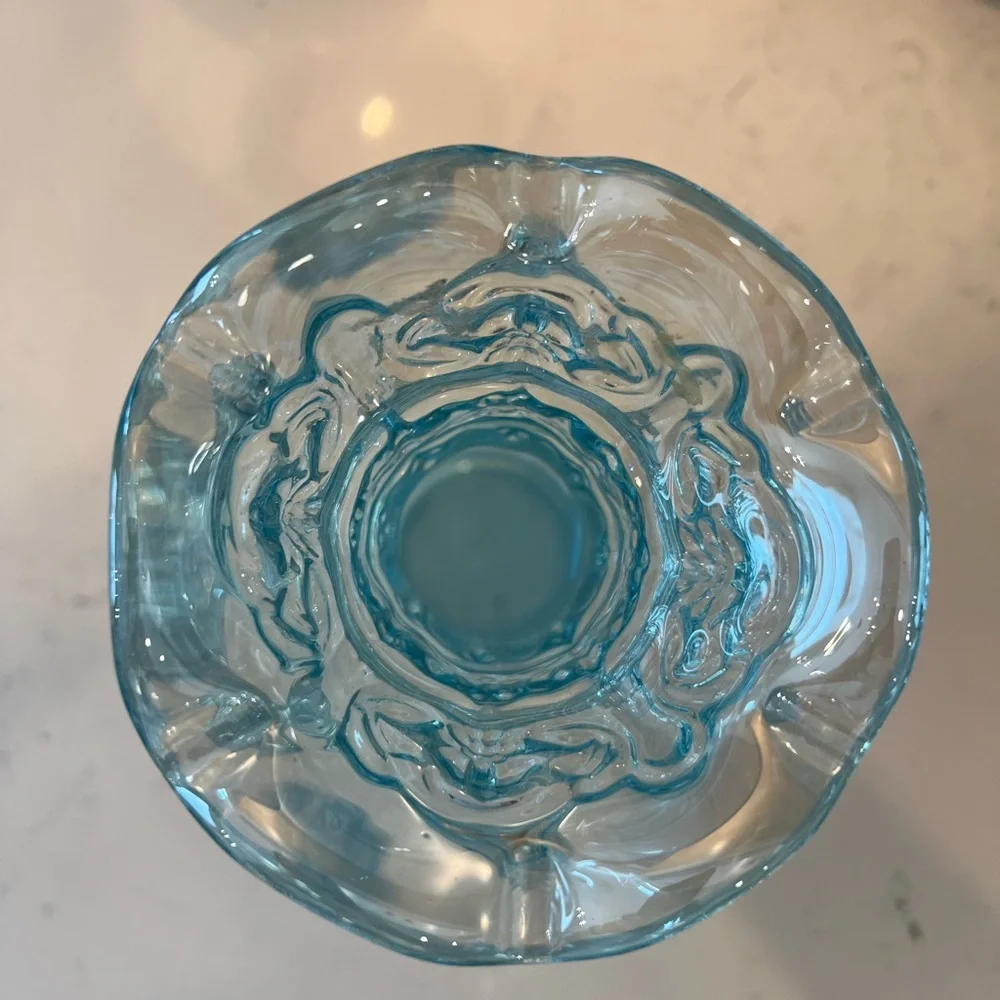 Vintage Lenox Imperial Glass Loganberry Vase - Blue carnival iridescent